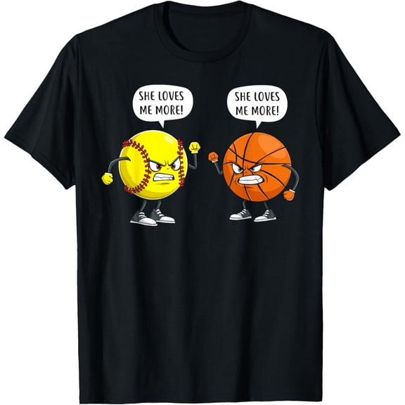 Softball basketball She loves me more women T-Shirt