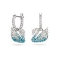 thumbnail image 1 of Pendientes de la icónica colección Swan de Swarovski con cristal azul y blanco, 1 of 7