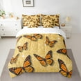 thumbnail image 2 of Feelyou Dreamy Butterfly Gold Bedding Comforter Set 7pcs for Girl, Fashion Princess Queen Bedding Sets, Modern Sequin Print Queen Sheet Sets, Ultra Soft Bedroom Decor, 2 of 7