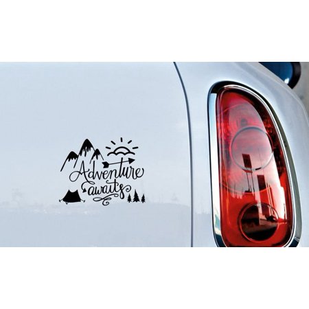 Adventure Awaits MTN Sun Tent Car Decal Bumper Sticker for Auto Cars ...