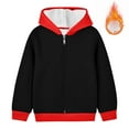 thumbnail image 5 of Eltusu Girls Winter Hoodies, Full Zip Thermal Solid Color Long Sleeve Girls Outerwears Black Size 14-15 T, 5 of 6
