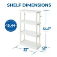 thumbnail image 2 of Gracious Living 4 Shelf Adjustable Height Storage Unit, White (4 Pack), 2 of 12