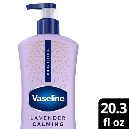 VASELINE LAVENDER CALMING LAVENDER CALMING BODY LOTION FOR DRY SKIN LOTION MADE WITH ULTRA-HYDRATING LIPIDS AND LAVENDER EXTRACT TO HEAL AND RESTORE DRY SKIN, 20.3 FL OZ