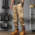 thumbnail image 1 of Pantalones Cargo negros para hombre, ropa de calle japonesa Vintage, Hip Hop, con bolsillos, informal, estilo Safari, holgado, 2023, 1 of 4