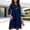 Dark Blue, variant on Womens Lace Midi Dress Trendy Crewneck 3/4 Sleeve A Line Dress Vintage Floral Cocktail Party Formal Evening Gown