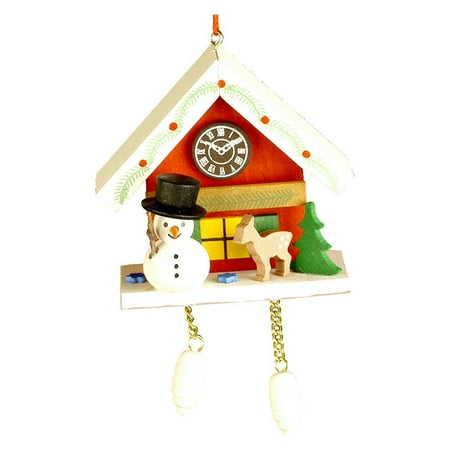 Christian Ulbricht Snowman with Red Cuckoo Ornament