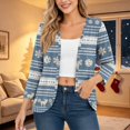 thumbnail image 4 of EANJE Women Christmas Graphic Open Front Cardigan, 3/4 Sleeve Loose Lightweight Shrug, Casual Printed Thin Knit Layering Top Multicolor M, 4 of 6