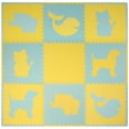 thumbnail image 4 of New Kids Puzzle Exercise Play Mat With Textures and Borders Blue / Yellow, 4 of 7