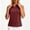 Wine, variant on Womens Tank Tops Gym Workout Sleeveless Solid V Neck Lapel Racerback Blouse for Women Wine
