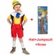 thumbnail image 3 of Disfraz de Pinocho para niños y niñas, ropa divertida para fiesta de cumpleaños y Halloween, disfraz de personaje de dibujos animados para juego de rol, conjunto de nariz, 3 of 5