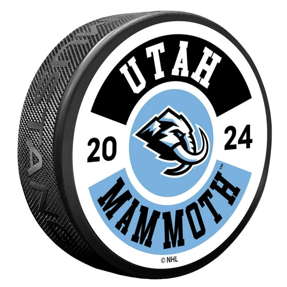 Utah Mammoth Cog Hockey Puck