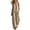 Khaki, variant on Women's Relaxed Fit Two-Piece Set, Halter Neck Sleeveless Top with Matching Color-Block Wide Leg Pants, Casual Outfit for Beach and Vacation