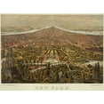 thumbnail image 2 of Unknown 18x15 Black Ornate Wood Framed with Double Matting Museum Art Print Titled - Birds-eye view of Manhattan, New York, 2 of 4