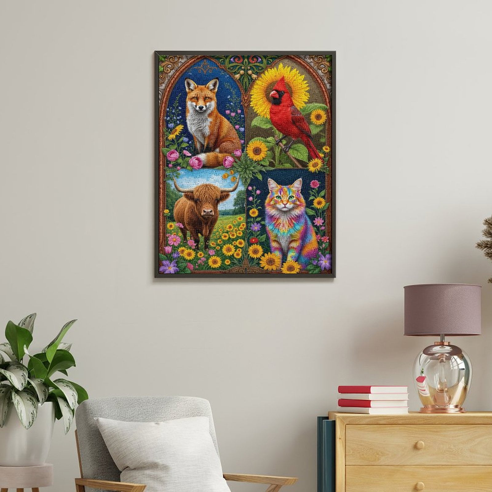 Paint By Numbers Kit for Adults Beginner - DIY Nature Animals Colorful Art Scene Canvas Painting Kits for Adults, Frameless Paint By Number for Adults for Home Wall Decor 16x20 Inch