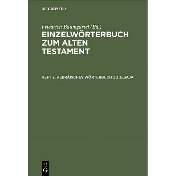 Hebräisches Wörterbuch Zu Jesaja (Hardcover)
