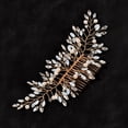 thumbnail image 2 of Nvzi -b Bridal Flower Wedding Hair Pins Crystal Pearl Hair Combs Clips Headpiece Gold Wedding Hair Accessories Jewelry with Rhinestone for Brides Bridesmaids Women Girls (Gold), 2 of 2