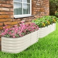 thumbnail image 3 of Aoodor Metal Raised Garden Bed - 59'' x 15'' x 17''(H) - Perfect Fusion of Aesthetics and Practicality - Beige, 3 of 8