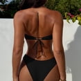 thumbnail image 6 of Minjewel Women's Two-Piece Sequin Bikini Set, O-Ring Detail & Strapless Top with High Waist Bottom, Sexy Swimsuits for Women for Party Vacation,Black L, 6 of 7
