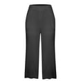 thumbnail image 4 of Aloohaidyvio Capri Pants for Women Plus Size 2024,Spring Summer Women's Casual Elastic Loose Pants Straight Wide Leg Trousers Pants, 4 of 5