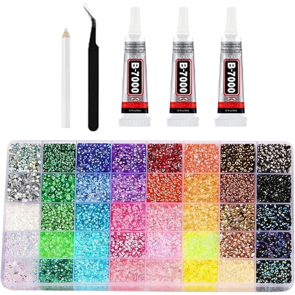 40 Colors Resin Jelly Rhinestones,32000Pcs 3mm Flatback Rhinestones for Bedazzling Crafting with 3Pcs Glue,Bling Bedazzle Kit for Clothing Shoes Nail Art Graduation Cap Decor