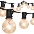 thumbnail image 5 of JONATHAN Y 25-Light Indoor/Outdoor 25 ft. Contemporary Rustic Incandescent G40 Bistro Globe Bulb String Lights, Black, 5 of 7