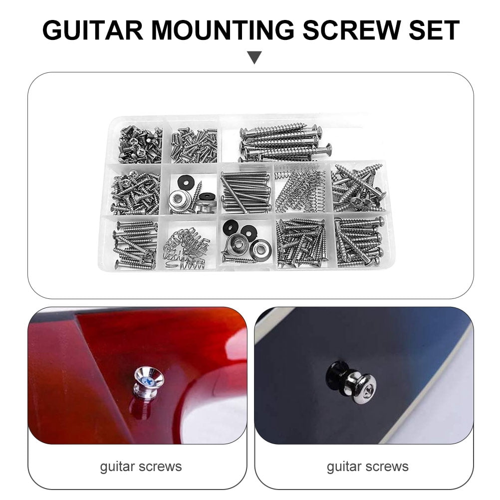 ELAYARD Stainless Steel Guitar Repair Screws Kit - Complete Set of Guitar Parts and Luthier Tools for String Instrument Maintenance