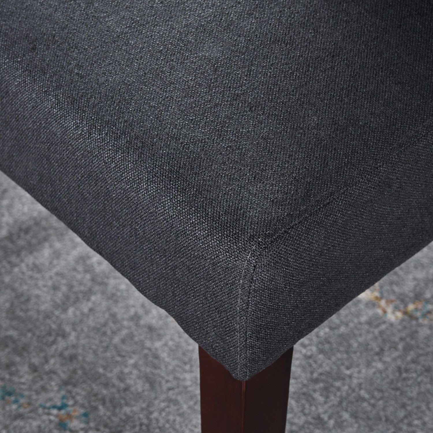 Kylie Tufted Dark Charcoal Fabric Dining Chairs (Set of 2)