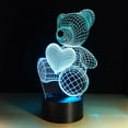 thumbnail image 2 of YSITIAN Creative 3D Visual illusion LED Lamp Bear Shape Night Lamp Best Gift For boys Acrylic Table Night light Furniture Decorative F1116-164, 2 of 8
