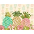 thumbnail image 2 of Del Sol, Ani 18x15 White Modern Wood Framed Museum Art Print Titled - Pineapple Trio with Flowers, 2 of 4