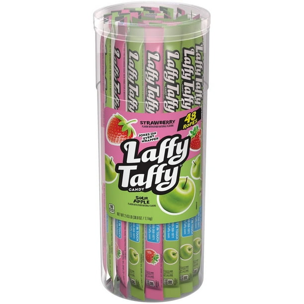 Laffy Taffy Ropes Strawberry & Sour Apple Candy Variety Pack, 0.81oz