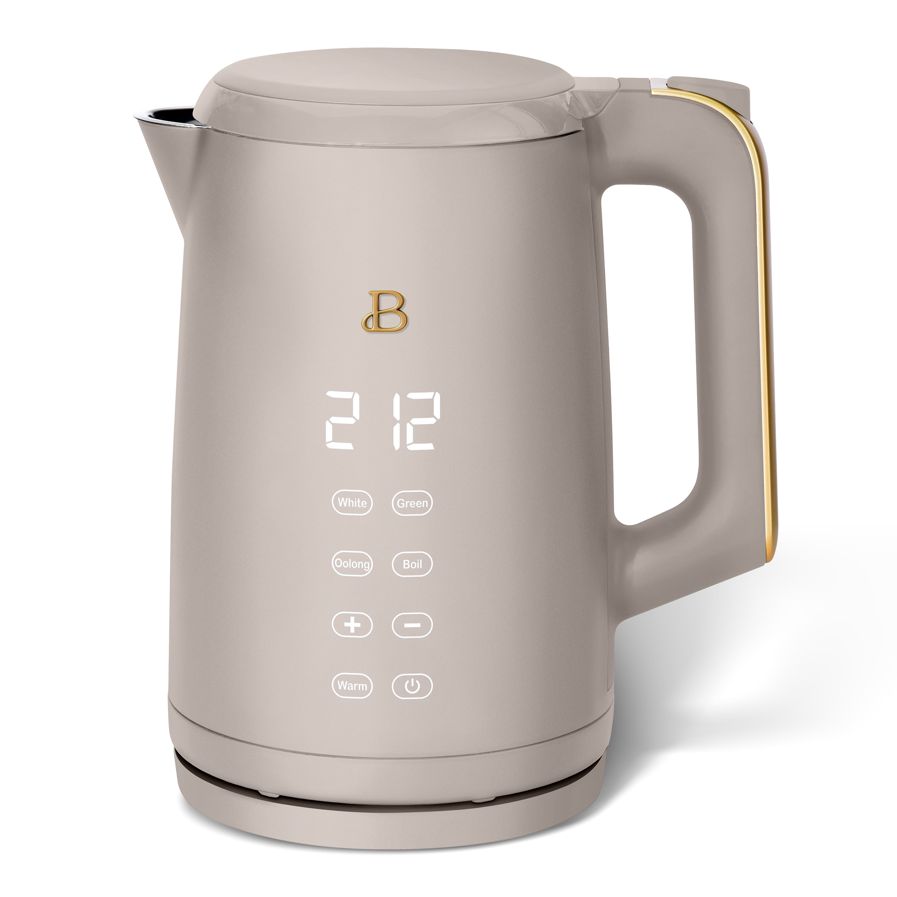 Beautiful 1.7-Liter Electric Kettle 1500 W with One-Touch Activation, Porcini Taupe by Drew Barrymore