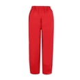 thumbnail image 3 of Women's Pants, Solid Elastic Loose Casual Pants, Daily Bottoms With Convenient Side Pockets, 3 of 5