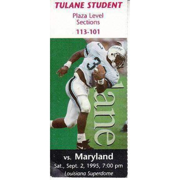 1995 Maryland at Tulane ticket stub Jermaine Lewis