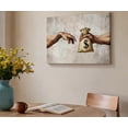 thumbnail image 4 of The Creation Of Adam Parody Collection Canvas Wall Art, Funny Money & Toilet Paper Bathroom Decor, Classic Art Parody Artwork For Bathroom, Office, Living Room, Ready To Hang 12*18inch(30*45cm), 4 of 6