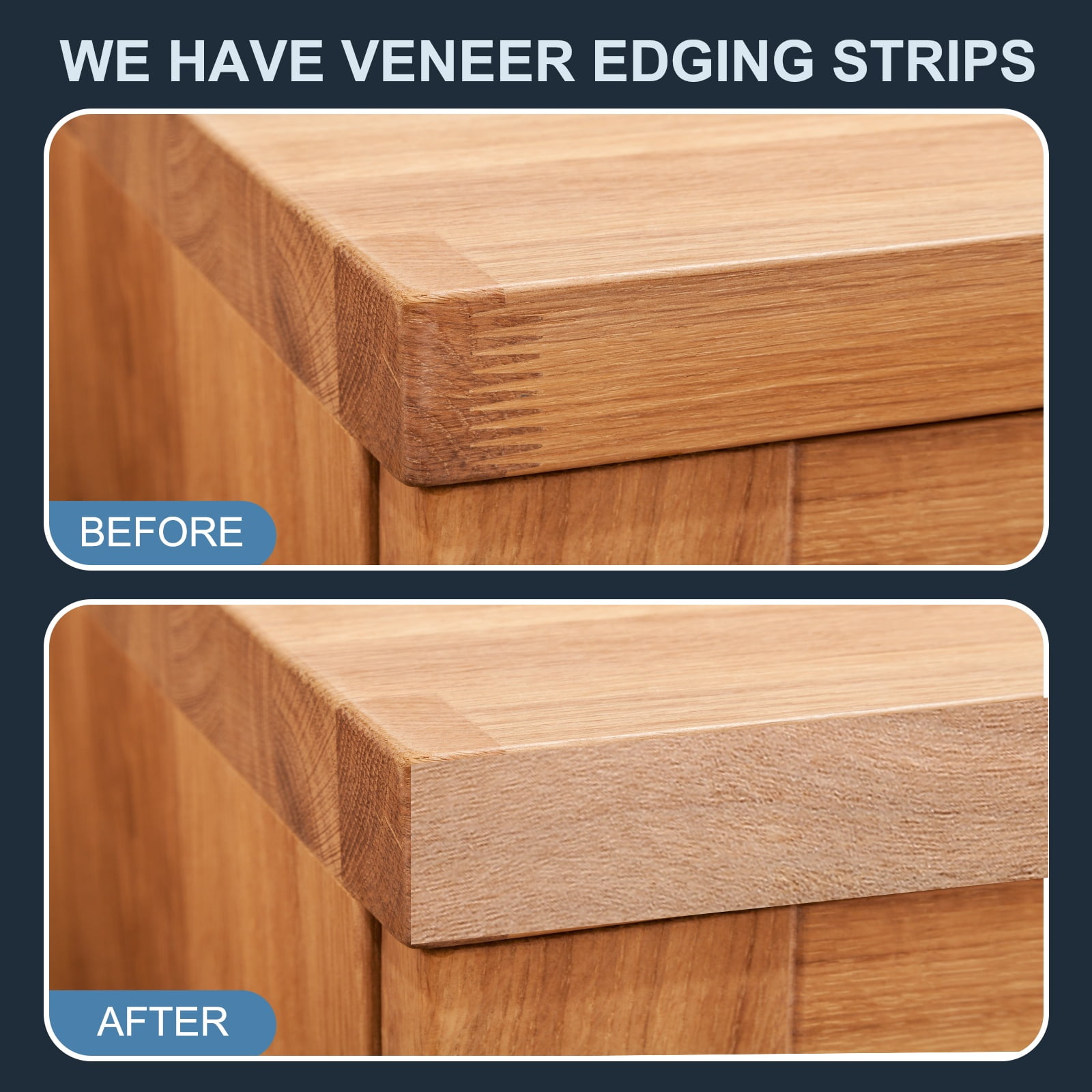 Uxcell Edge Banding, Wood Veneer Tape Pre-glued Plywood Edge Banding with Hot Melt Adhesive for Furniture Restoration Cherry 3/4 inch x 25 ft