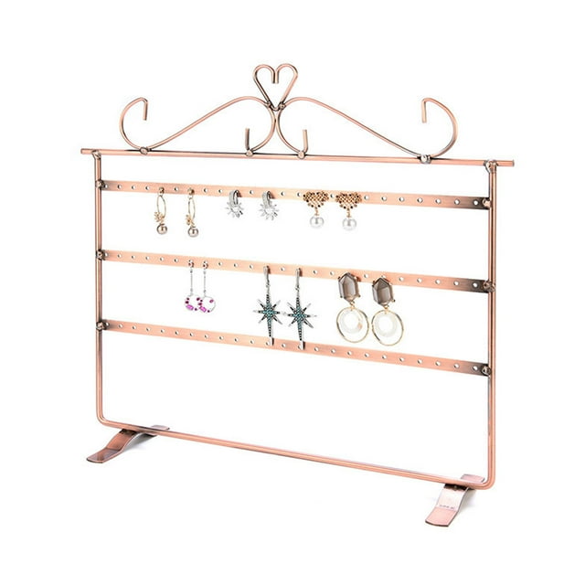 Langgg Earrings Holder Multi Layers Hanging Rack Large Capacity Jewelry Storage Organizer Jewelries Stand Bracket for Home Black Bronze
