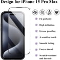 thumbnail image 3 of Case Compatible with iPhone 15 Pro Max with Card Holder+Screen Protector+Camera Cover, Dual Layer Shockproof Protective Hidden Card Slot Sliding Wallet Case for iPhone15 Pro Max, 6.7'' Black, 3 of 7