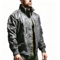 thumbnail image 4 of Mens Spring Autumn Casual Outerwear Stand Collar Multi Pocket Zip Up Daily Bomber Jacket, 4 of 6