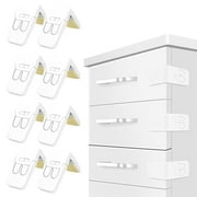 Cabinet Locks for Babies - 8 Pack Child Proof Cabinet Locks Child Safety Locks for Cabinets Baby Proofing Angle Type Drawer Locks Latches with Strong Adhesive for Drawers Doors Cabinets