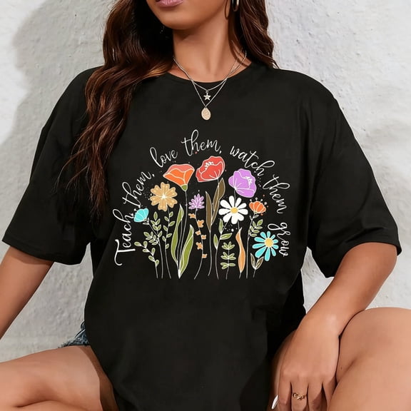 100% Cotton Teacher Shirts for Women Teaching Tshirt School Teacher Life Shirt Teach Tee Tops