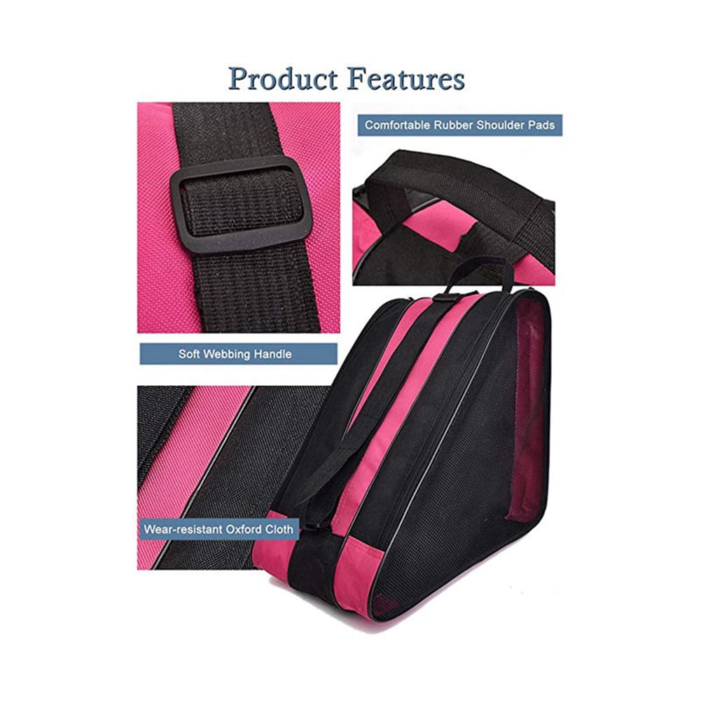Roller Skate Bags, Oxford Cloth Ice Skates Storage Bag with Adjustable Shoulder Strap, Figure Skating Shoes Carry Bags Roller Container, Roller Skate Accessories