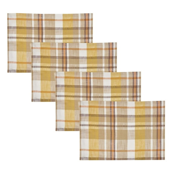 Split P Keaton Plaid Brown Placemat Set Of 4