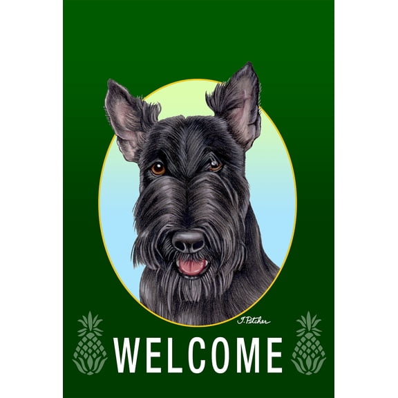 Scottie - Best of Breed Welcome Pineapples House Flags