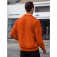 thumbnail image 5 of Colsmile Men's Waffle Knit Bomber Jacket, Lightweight Full Zip Varsity Baseball Coat with Pockets for Spring Fall,Orange 3XL, 5 of 9