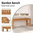 thumbnail image 3 of vidaXL Patio Bench, Indoor/Outdoor for Entryway, Garden, Solid Teak Wood, 44.9"x15.7"x17.7" Brown, 3 of 7