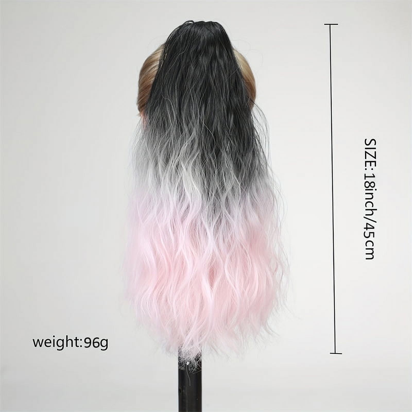 18-inch Synthetic ponytail hair extension wig gradient  water ripple claw clip in long curly wavy ponytail hairpiece for women