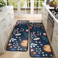 thumbnail image 4 of Kitchen Rugs Sets Of 2,Pioneer Flower Floral Print Pattern Anti Fatigue Kitchen Mat Rugs Non Slip Washable,Decorative Kitchen Floor Mats for Kitchen,Sink,Laundry,17"x47"+17"x47", 4 of 5