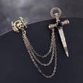 thumbnail image 4 of Segolike Fashion Men's Suit Rhinestone Tassel Chain Cross Brooch Pin Costume Accessory, 4 of 7