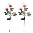thumbnail image 3 of 2pcs LED Solar Flower Lights Waterproof Artificial Rose Garden Lamp for Outdoor LandscapePink, 3 of 8