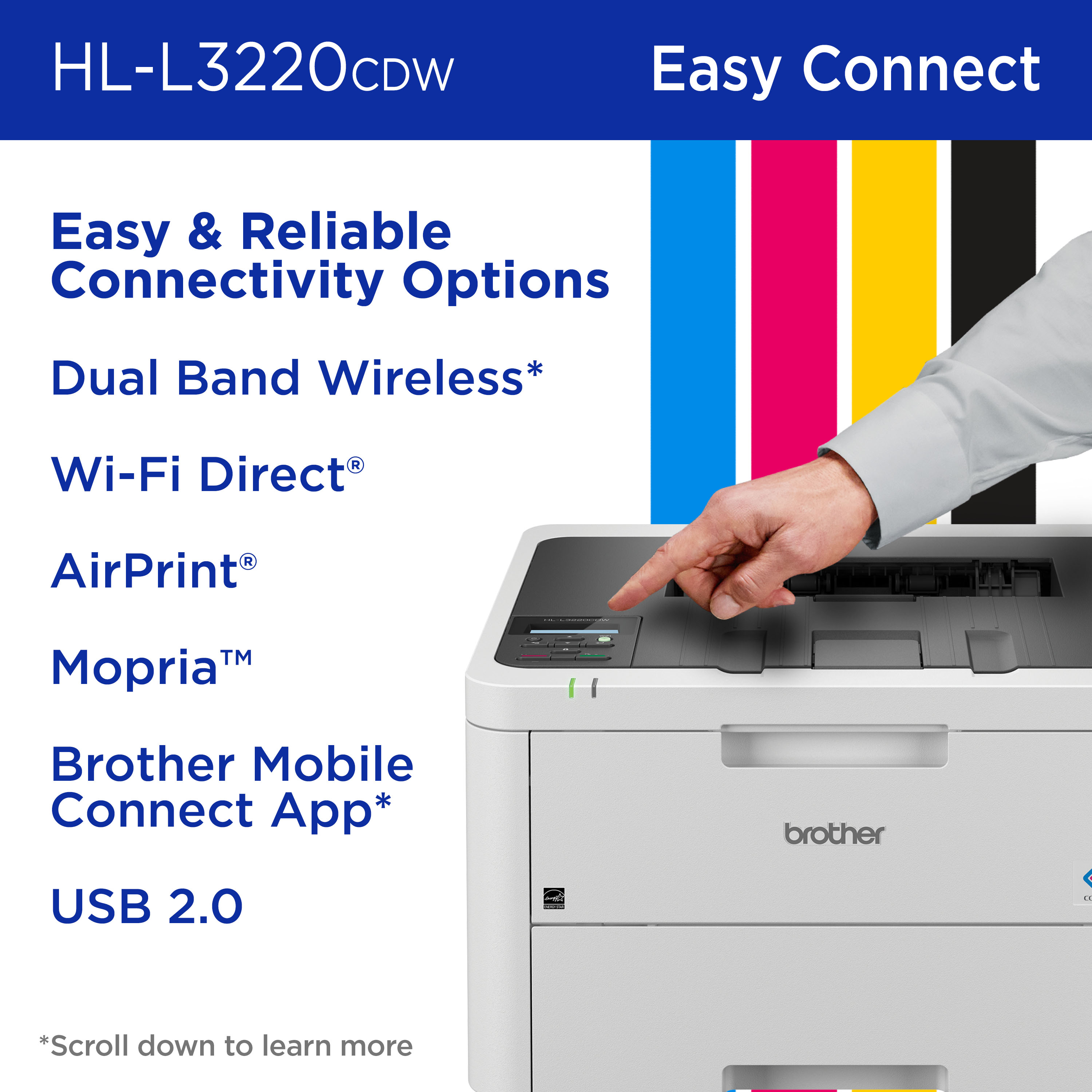 Brother HL-L3220CDW Wireless Compact Color Laser Printer photo 6